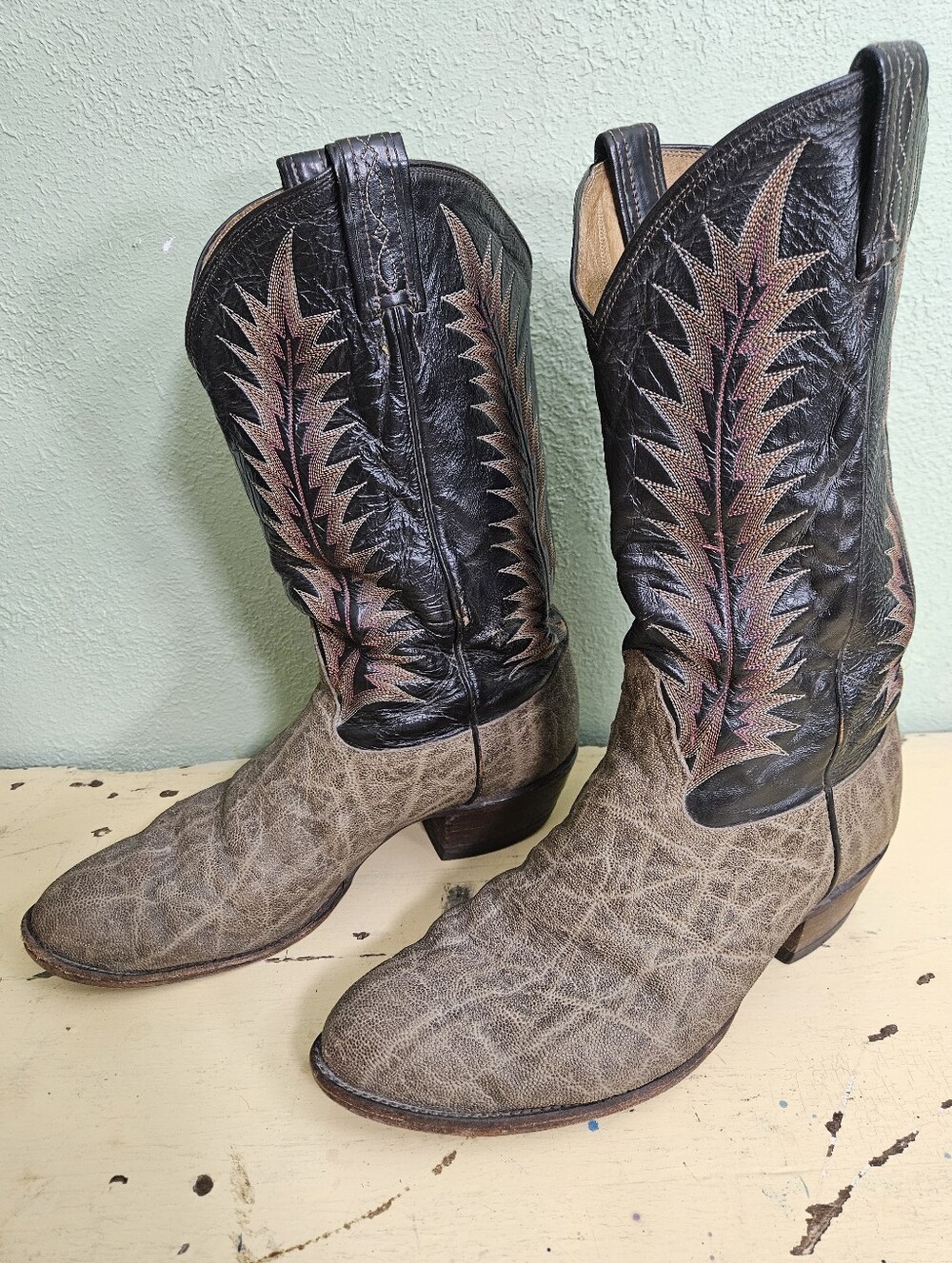 Tony Lama Gold Label Elephant Boot Western Cowboy Size 9 3E